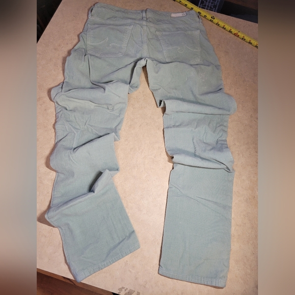 AG Adriano Goldschmiede 26 Reg Stevie Light Green Pants corduroy ankle slim stra - Picture 10 of 14